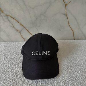 Celine Black Logo Cap